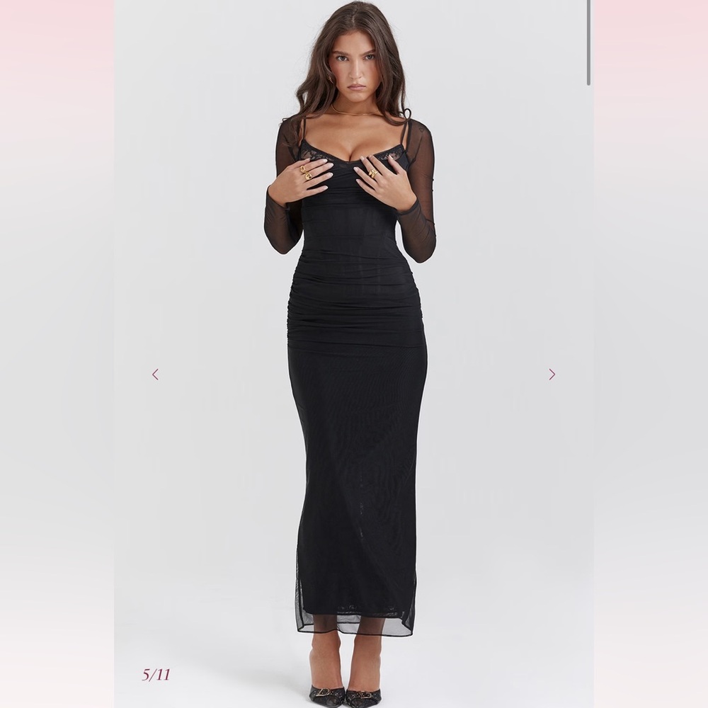 House of CB Black Long Sleeve Dress